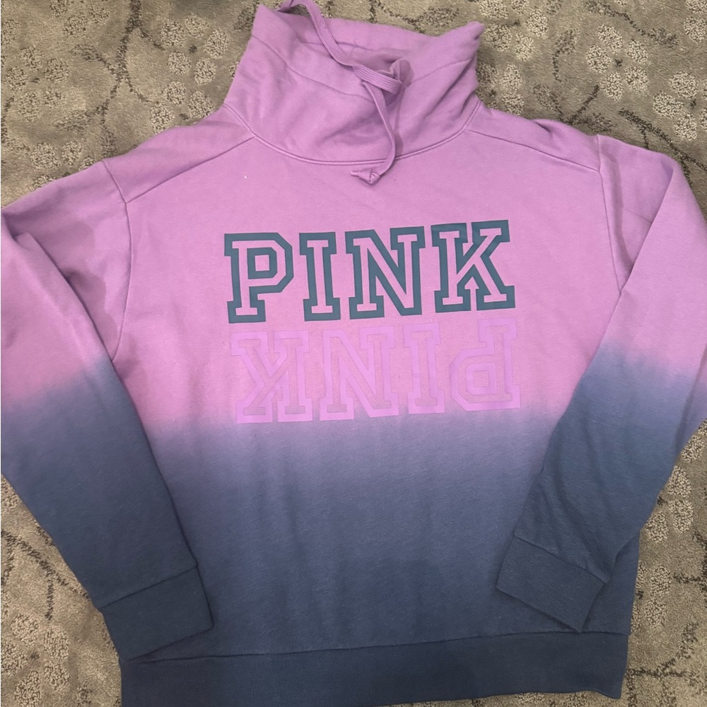 PINK Victoria's Secret Purple and Blue Ombre Cowl Neck Sweater